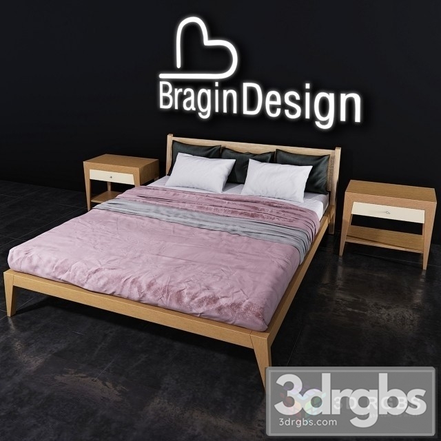 Wood Bed Bragin Design 3dsmax Download - thumbnail 1