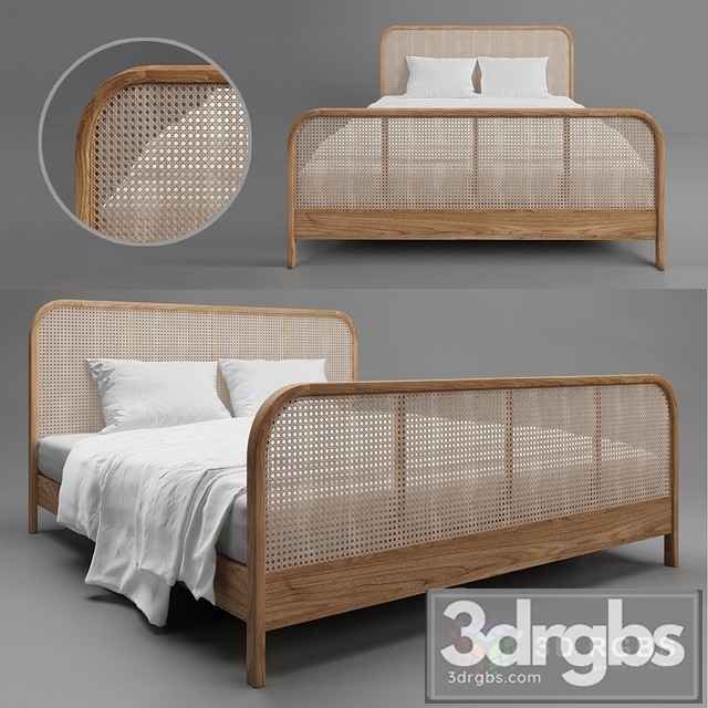 Wood Ratan Bed 3dsmax Download - thumbnail 1