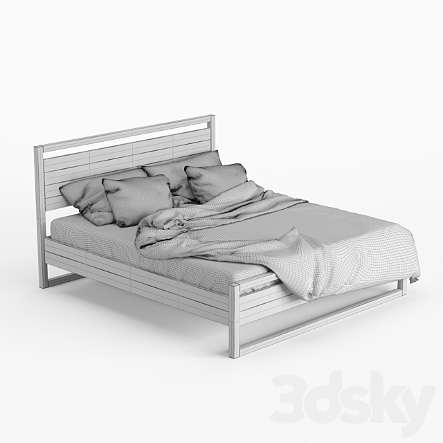 Wooden Bed 3DSMax File - thumbnail 4