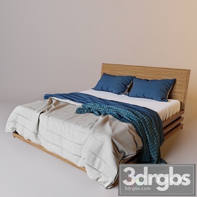 Wooden Bed Set 3dsmax Download - thumbnail 1