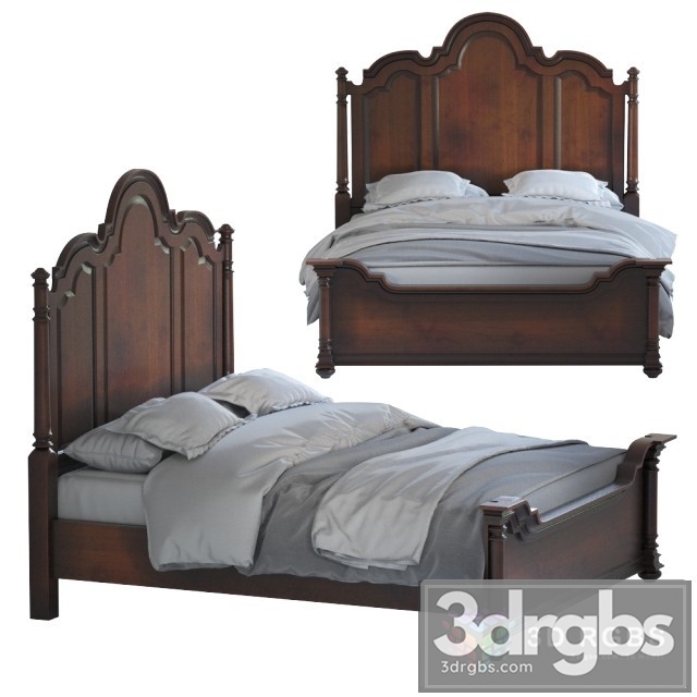 Wooden Classic Bed 2 3dsmax Download - thumbnail 1