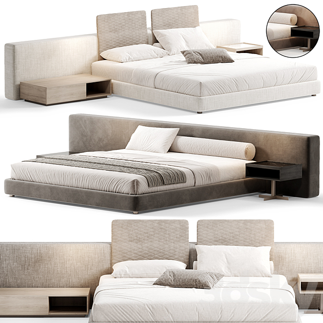 Yang Bed Rodolfo Dordoni By minotti 3ds Max - thumbnail 1