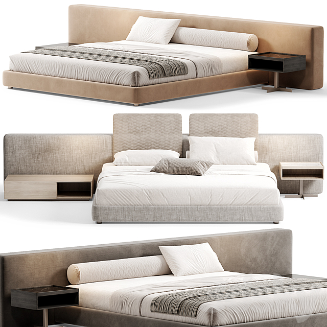 Yang Bed Rodolfo Dordoni By minotti 3ds Max - thumbnail 3