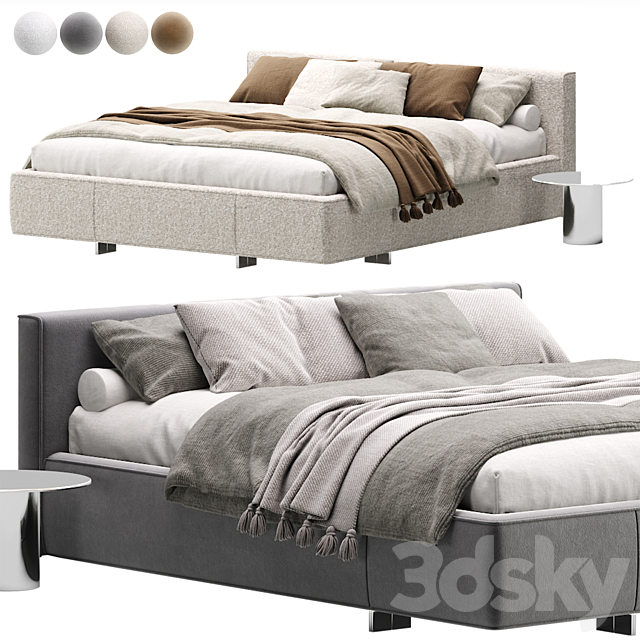 Yves Bed By Minotti 3ds Max - thumbnail 1