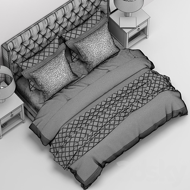 Zadie bed collection. RH Teen 3DSMax File - thumbnail 3