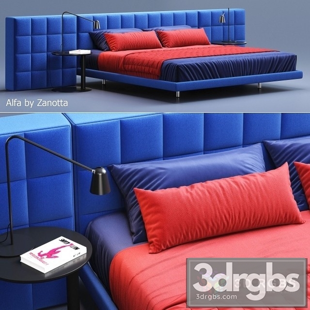 Zanotta Alfa Bed 3dsmax Download - thumbnail 1