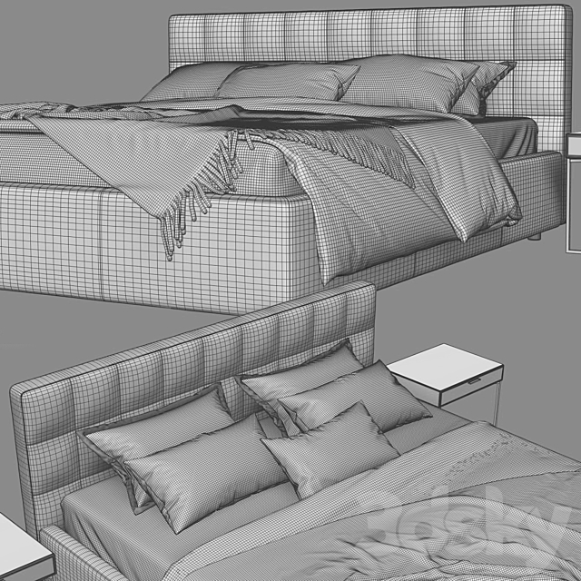 Zanotta Box Bed 3DSMax File - thumbnail 3