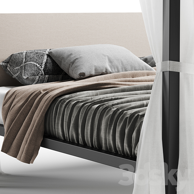 Zanotta milleunanotte bed black 3DSMax File - thumbnail 3