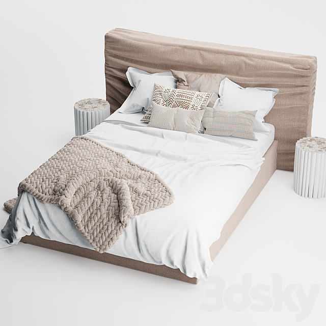 Zulu Upholstered Bed 3DSMax File - thumbnail 2