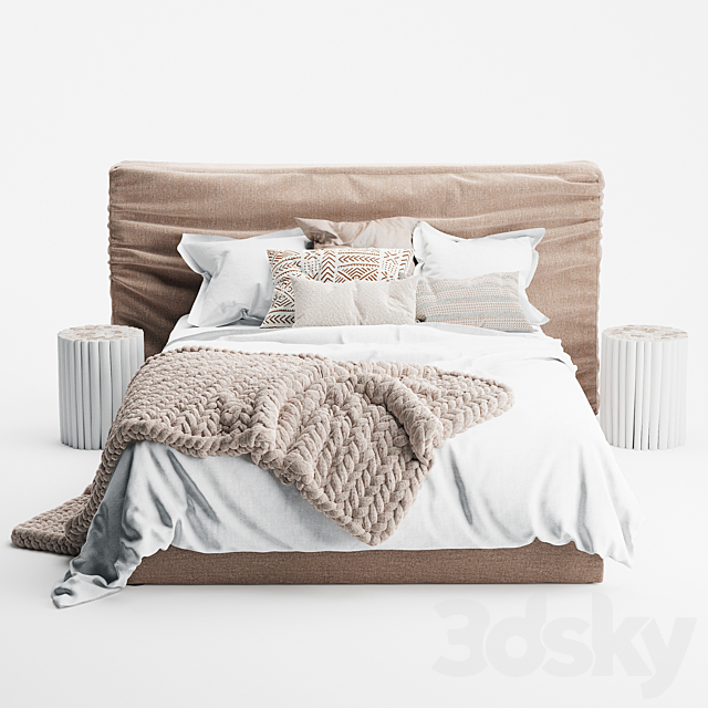 Zulu Upholstered Bed 3DSMax File - thumbnail 4