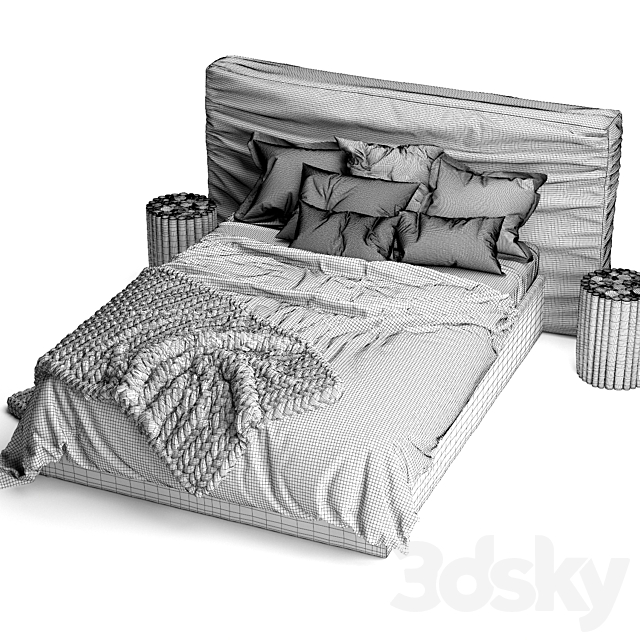 Zulu Upholstered Bed 3DSMax File - thumbnail 5