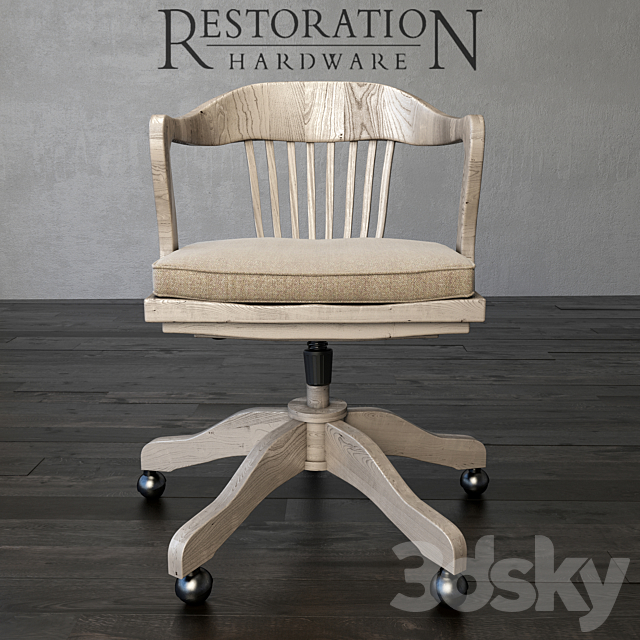 1940s Banker’s Chair 3DS Max Model - thumbnail 2