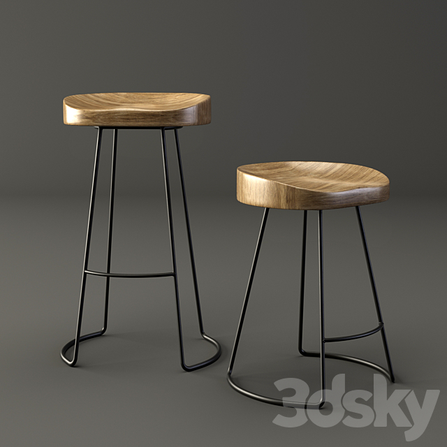 1950s Tractor Bar & Dining Stool 3DSMax File - thumbnail 1