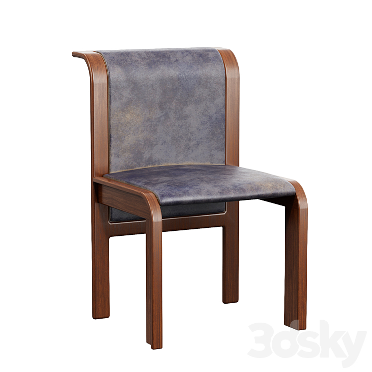 1st DIBS Restaurant Leather Vintage Chair 3DS Max Model - thumbnail 2