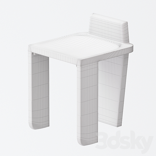 3-leg stool La Redoute Oreus 3DS Max Model - thumbnail 3