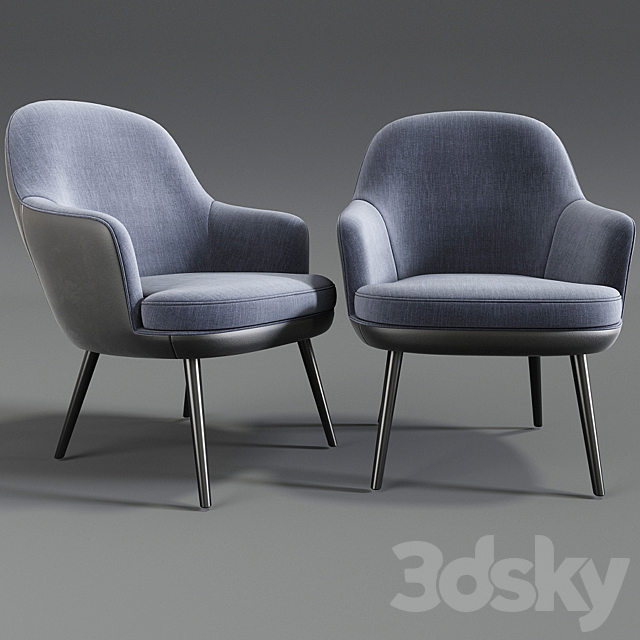 375 Dining Chair Set 3DS Max Model - thumbnail 2