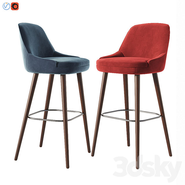 375 Walter Knoll Bar Stool & Counter Stool 3DS Max Model - thumbnail 2