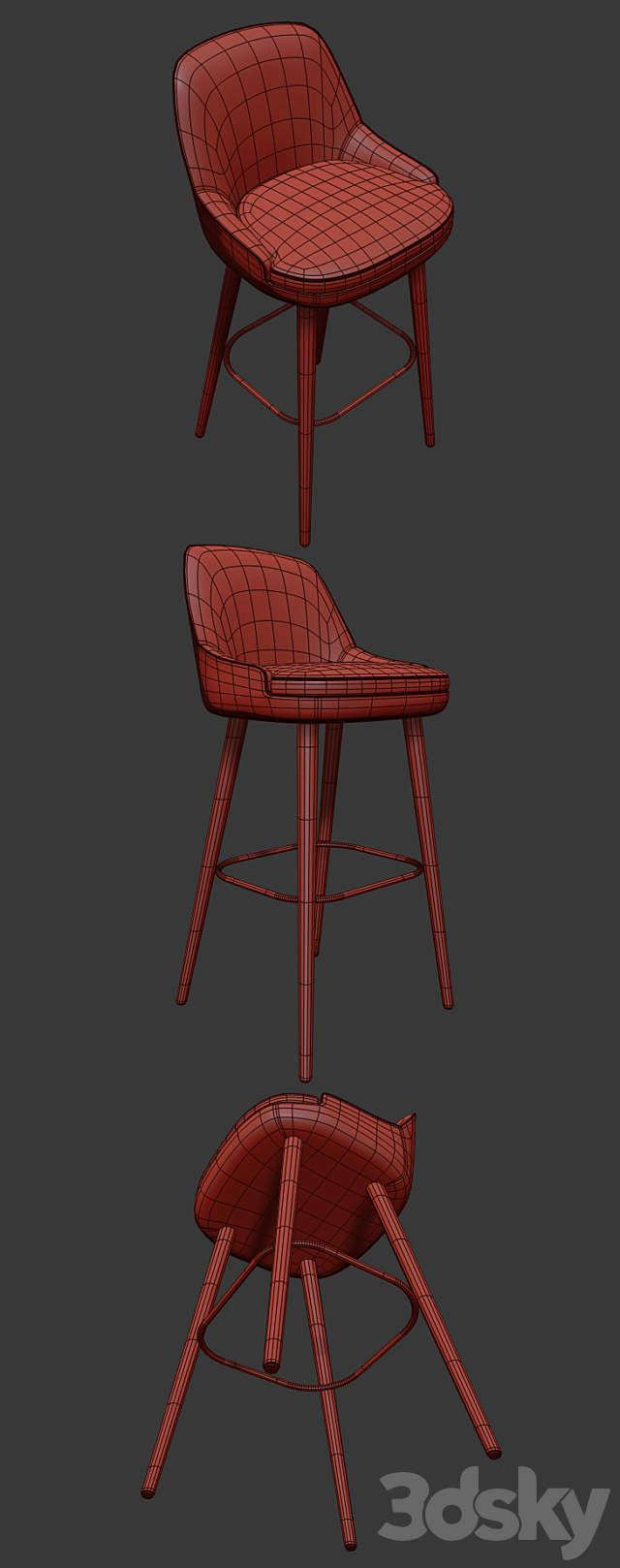 375 Walter Knoll Bar Stool & Counter Stool 3DS Max Model - thumbnail 3