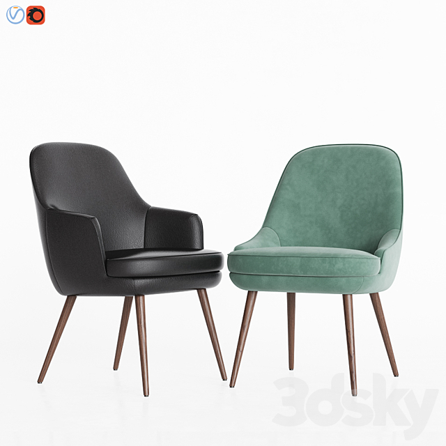 375 Walter Knoll Chairs Collection 3ds Max - thumbnail 3