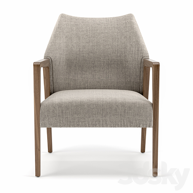 Abbott dalton accent chair 3DS Max Model - thumbnail 2