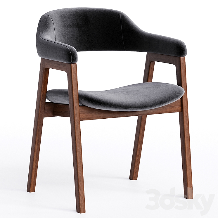 Abilene Upholstered Dining Arm Chair 3DS Max Model - thumbnail 3