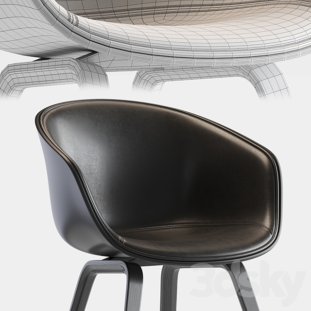 About a Chair AAC 22 Front Upholstered Hay 3DS Max Model - thumbnail 3