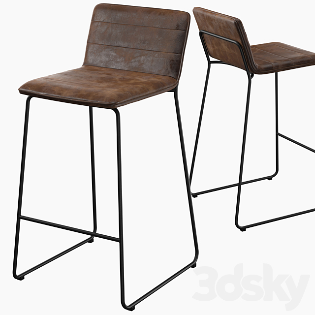 Actona Bar stool Kitos 3ds Max - thumbnail 1