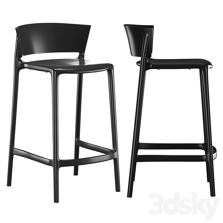 Africa bar stool 3DS Max Model - thumbnail 1