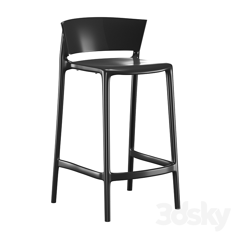 Africa bar stool 3DS Max Model - thumbnail 2