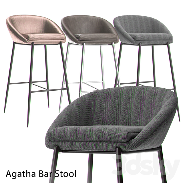 AGATHA Bar Stool 3DSMax File - thumbnail 1