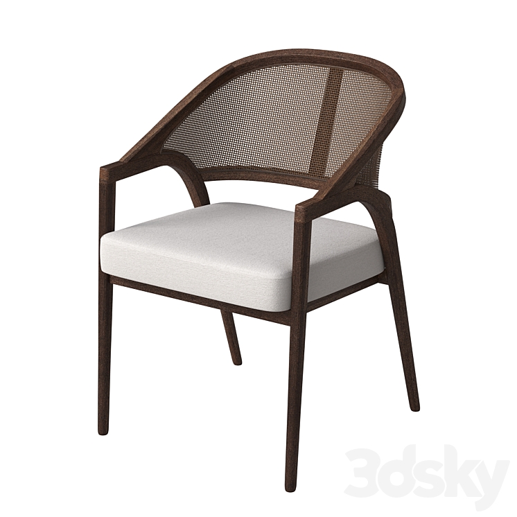 Aimee Dining Arm Chair in Cinder 3DS Max Model - thumbnail 1