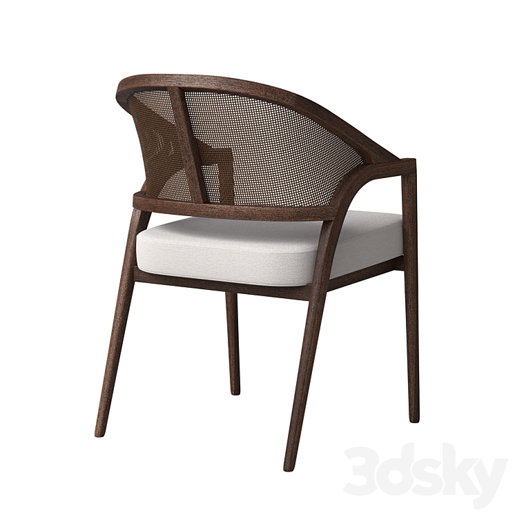 Aimee Dining Arm Chair in Cinder 3DS Max Model - thumbnail 2