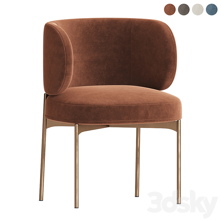 Akiko Chair Gallotti Radice 3DS Max Model - thumbnail 1