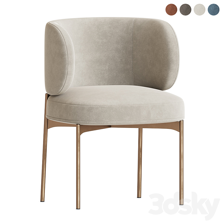 Akiko Chair Gallotti Radice 3DS Max Model - thumbnail 2