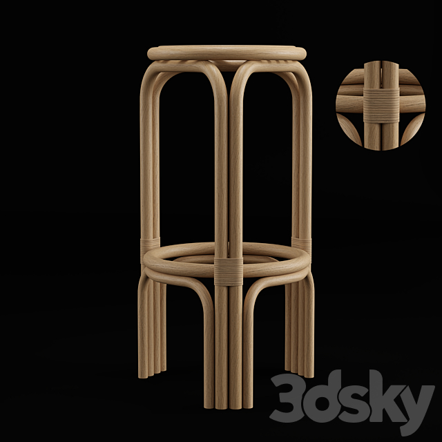 Alache Bar Stool (high) 3DSMax File - thumbnail 1