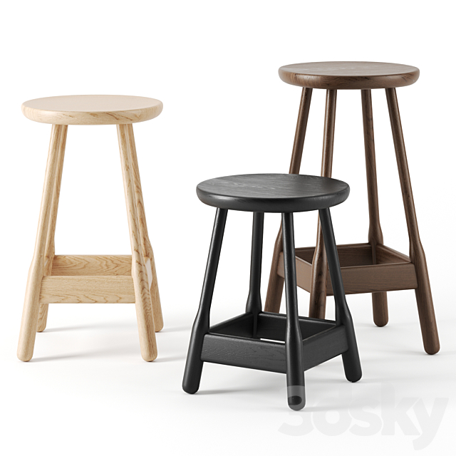 Albert stools by Massproductions 3ds Max - thumbnail 1