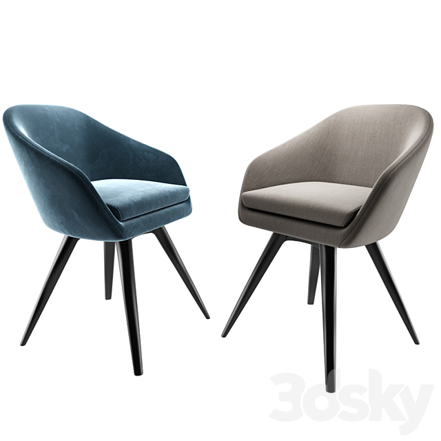 Aleria Upholstered Steel Swivel Chair 3DSMax File - thumbnail 3