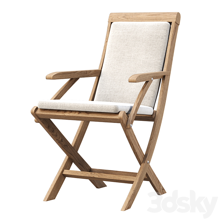 Alesso outdoor wooden dining chair 3DS Max Model - thumbnail 2