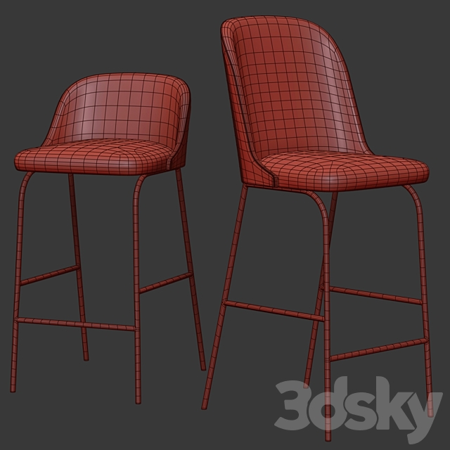 Aleta bar stools 3DSMax File - thumbnail 4