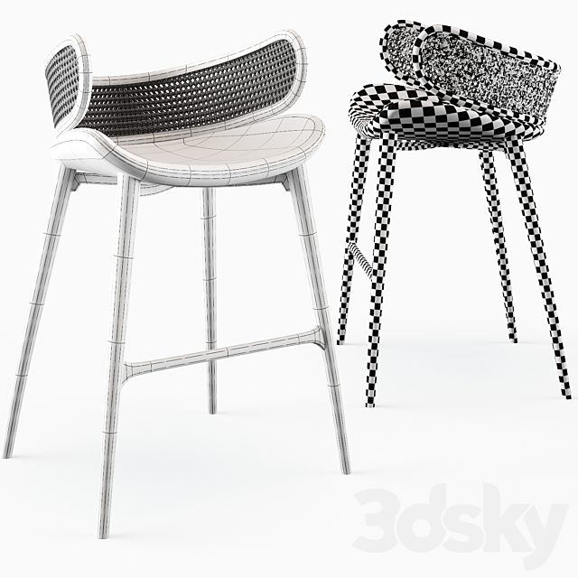 Alma de LUCE Mudhif bar stool 3DS Max Model - thumbnail 3