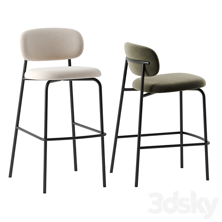 Aloa bar stool by Artifort 3DS Max Model - thumbnail 1