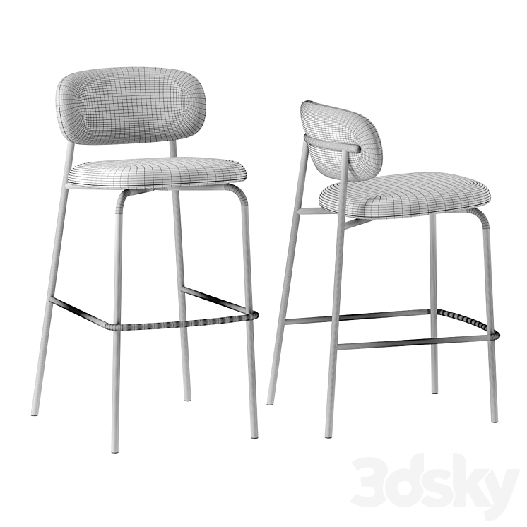 Aloa bar stool by Artifort 3DS Max Model - thumbnail 2