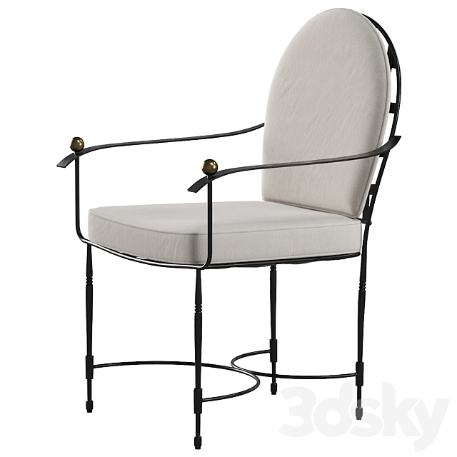 AMALFI ROUND BACK ARMCHAIR 3DSMax File - thumbnail 2