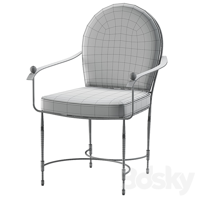 AMALFI ROUND BACK ARMCHAIR 3DSMax File - thumbnail 5