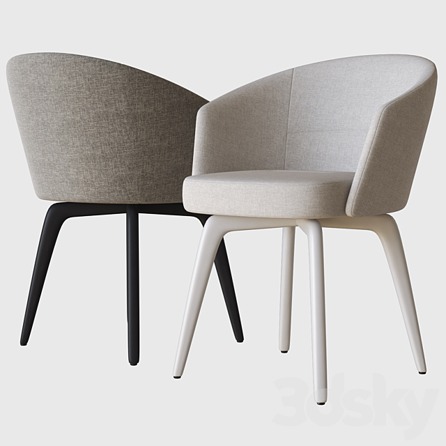 amelie dining chair minotti 3DS Max Model - thumbnail 2