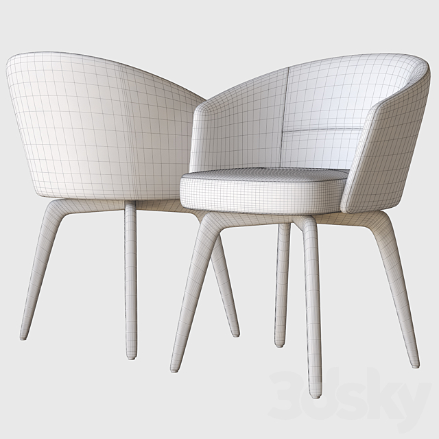 amelie dining chair minotti 3DS Max Model - thumbnail 3