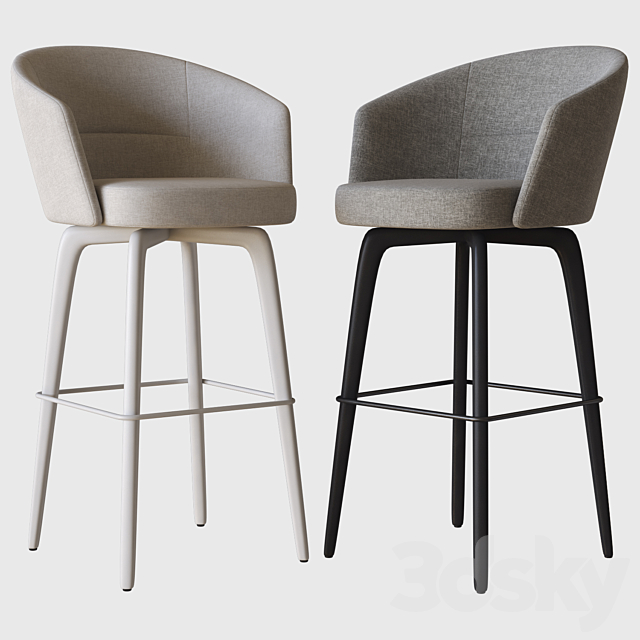 amelie stool minotti 3DS Max Model - thumbnail 2