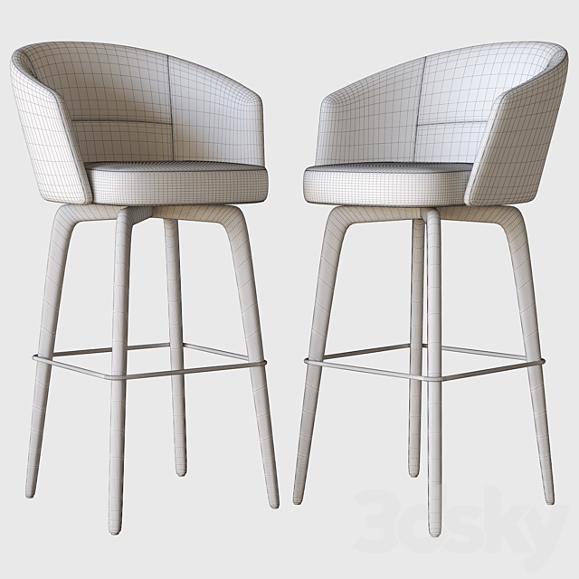 amelie stool minotti 3DS Max Model - thumbnail 3