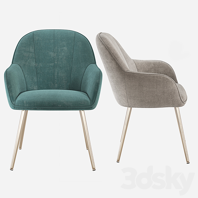 Amsterdam Upholstered Dining Chair Wayfair 3DS Max Model - thumbnail 3