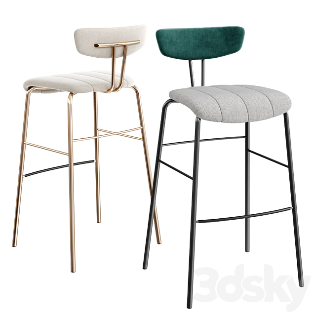 Amy high stool 3DS Max Model - thumbnail 2